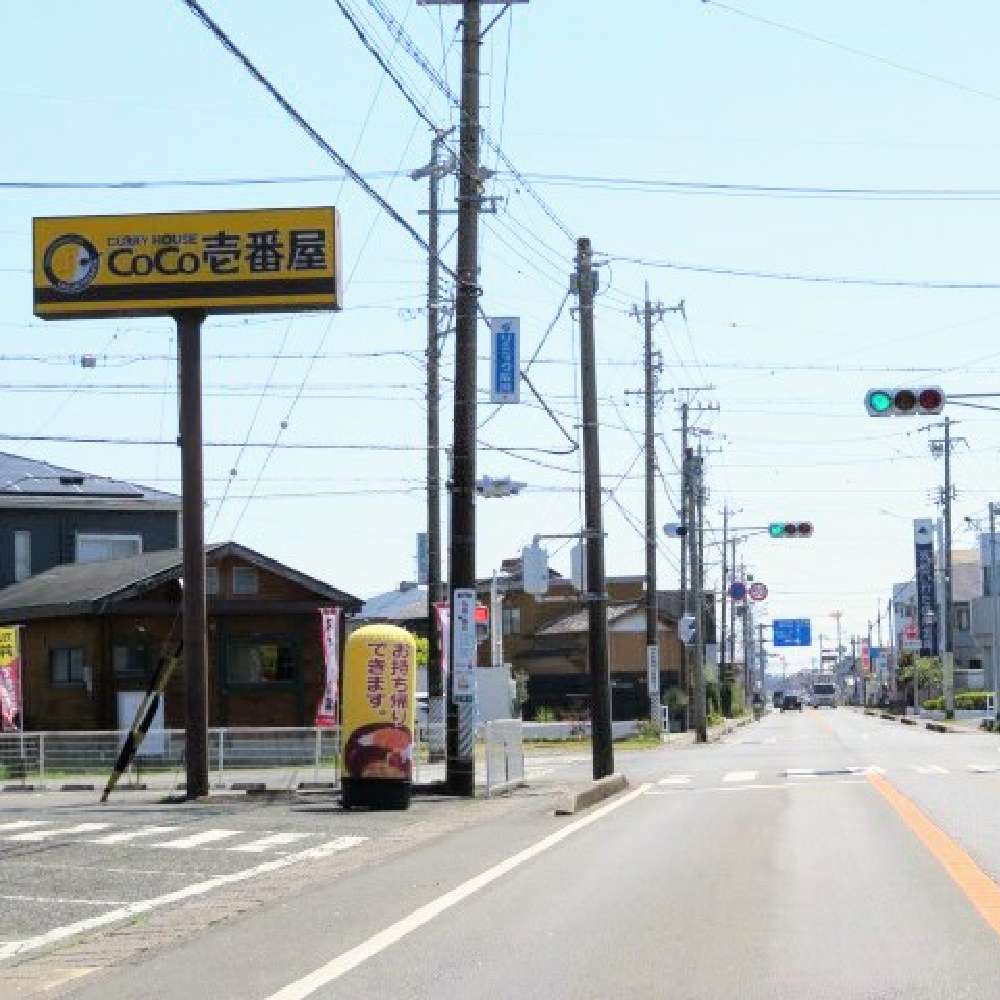 マックスバリュ浜松立野店を過ぎ、カレーハウスCoCo壱番屋 浜松立野店の信号機を左折します。